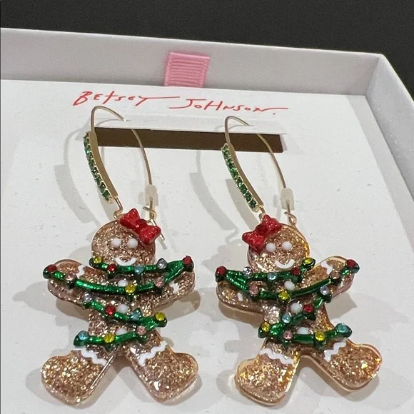 Betsey Johnson | Whimsical Christmas Gingerbread Earrings - Picture 6 of 8